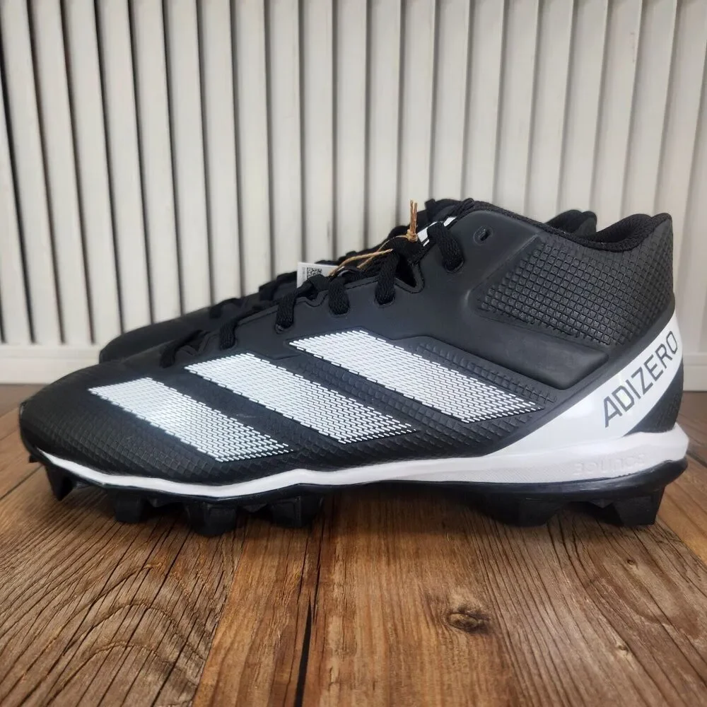 Adidas Adizero Impact.2 Mid Mens Sz 11 Black White Football Molded Cleats IF5102
